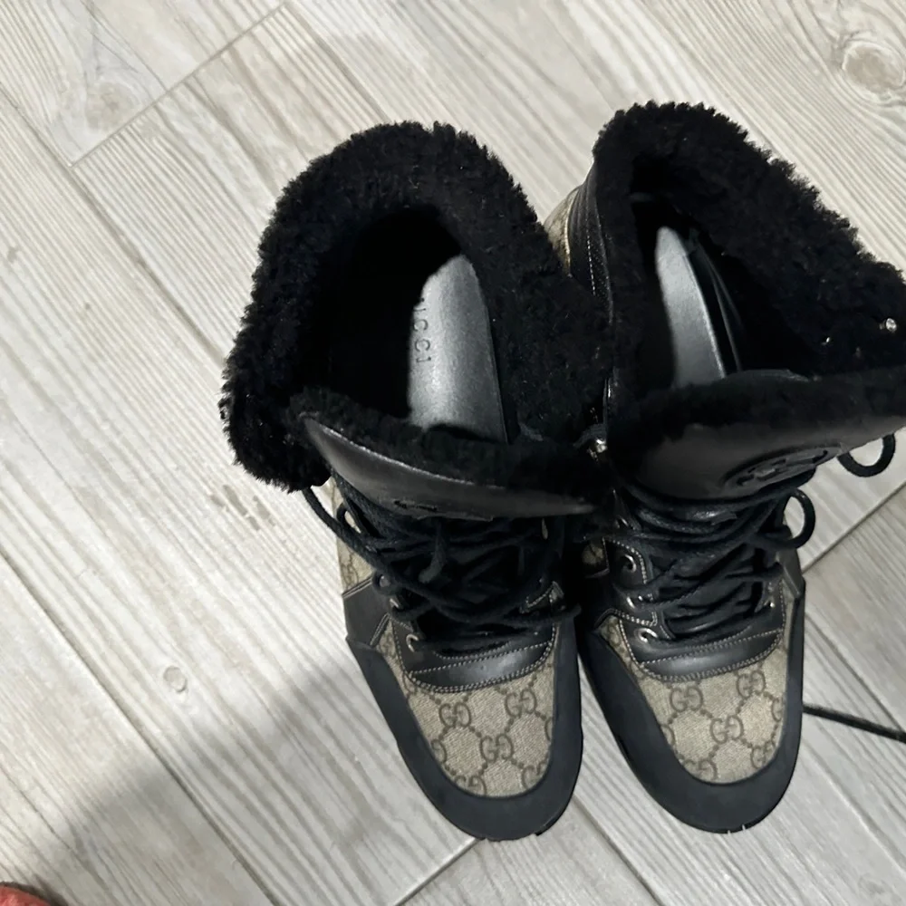 GUCCI Nebraska Guccissima boots GG monogram beige - Picture 3 of 6
